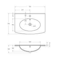 Керамическая раковина ELETTRA 75x52 Bianco 50132 CEZARES