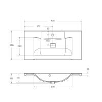 Раковина из искусственного мрамора BB900/450-LV-MR-PR BelBagno