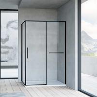 Душевой уголок квадратный/прямоугольный  Slim Soft VSR-1SS8012CLB 1200x800x2000 цвет черный стекло прозрачное Vincea