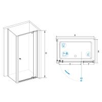Душевой уголок RGW PA-44 (PA-02 + Z-050-1) прямоугольный  120* 90*185 41084419-011 профиль Хром стекло Прозрачное 6 мм RGW