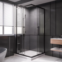 Душевой угол раздвижной 1200Х900x2000 цвет профиля Чёрный матовый стекло прозрачное  PTC20-B-12090-01-C4 Premium Veconi