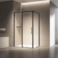 Душевой уголок прямоугольный  VSR-6SL9012CLB 1200x900 профиль черный стекло прозрачное Vincea