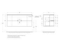 Тумба под раковину с двумя ящиками и двумя дверцами EDEN 121x51 Frassino bianco 54418 CEZARES
