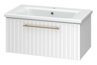 ALICANTE - 80 Тумба подвесная с 1 ящ. белый + раковина УТ000015977 Brevita