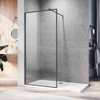 Душевая перегородка 700x2000 KR81GR-70-01-C8 цвет профиля Брашированный графит стекло Прозрачное Veconi