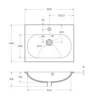 Керамическая раковина 600х460 мм BB1923-600 BelBagno