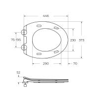 Сиденье дюропластовое с быстросъёмными петлями, механизмом Soft Close  BB2020-1SC BelBagno