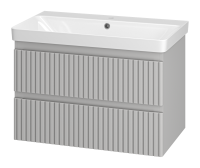 VICTORY - 80 Тумба подвесная с 2 ящ. серый шелк + раковина УТ000025790 Brevita